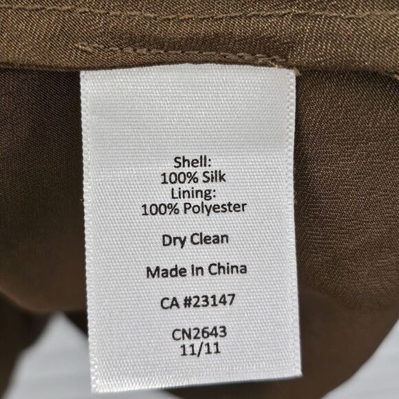 Talbots Silk Chiffon Cami V-Neck Top Womens Size 1X Petite Sleeveless Brown - Picture 5 of 5